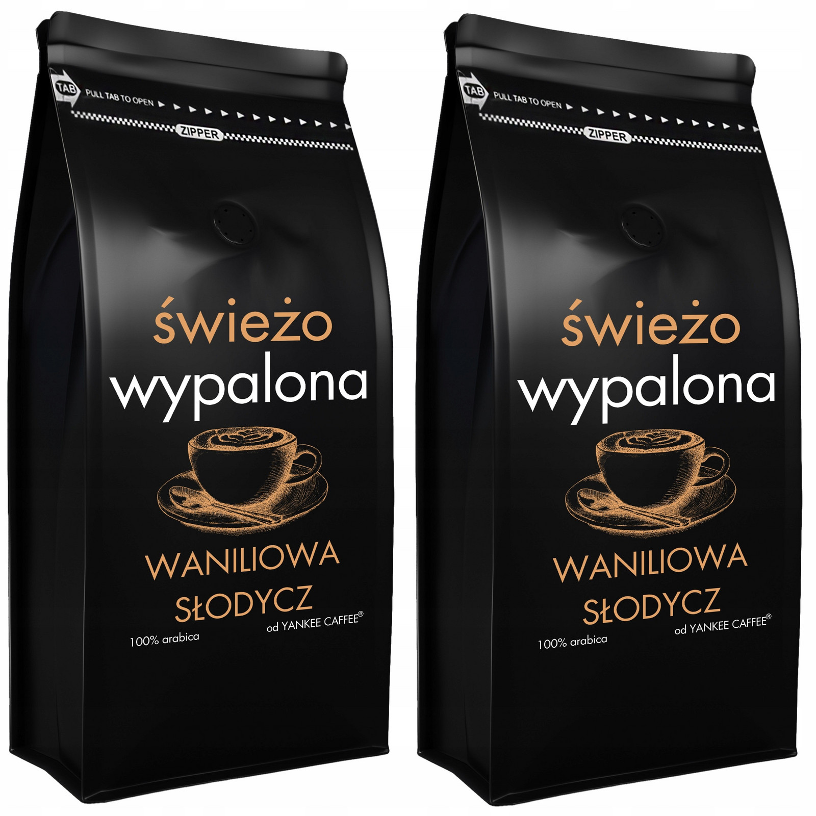 Káva zrnková 2x1kg Čerstvě Pražená 100% Arabica ochucená Vanilková