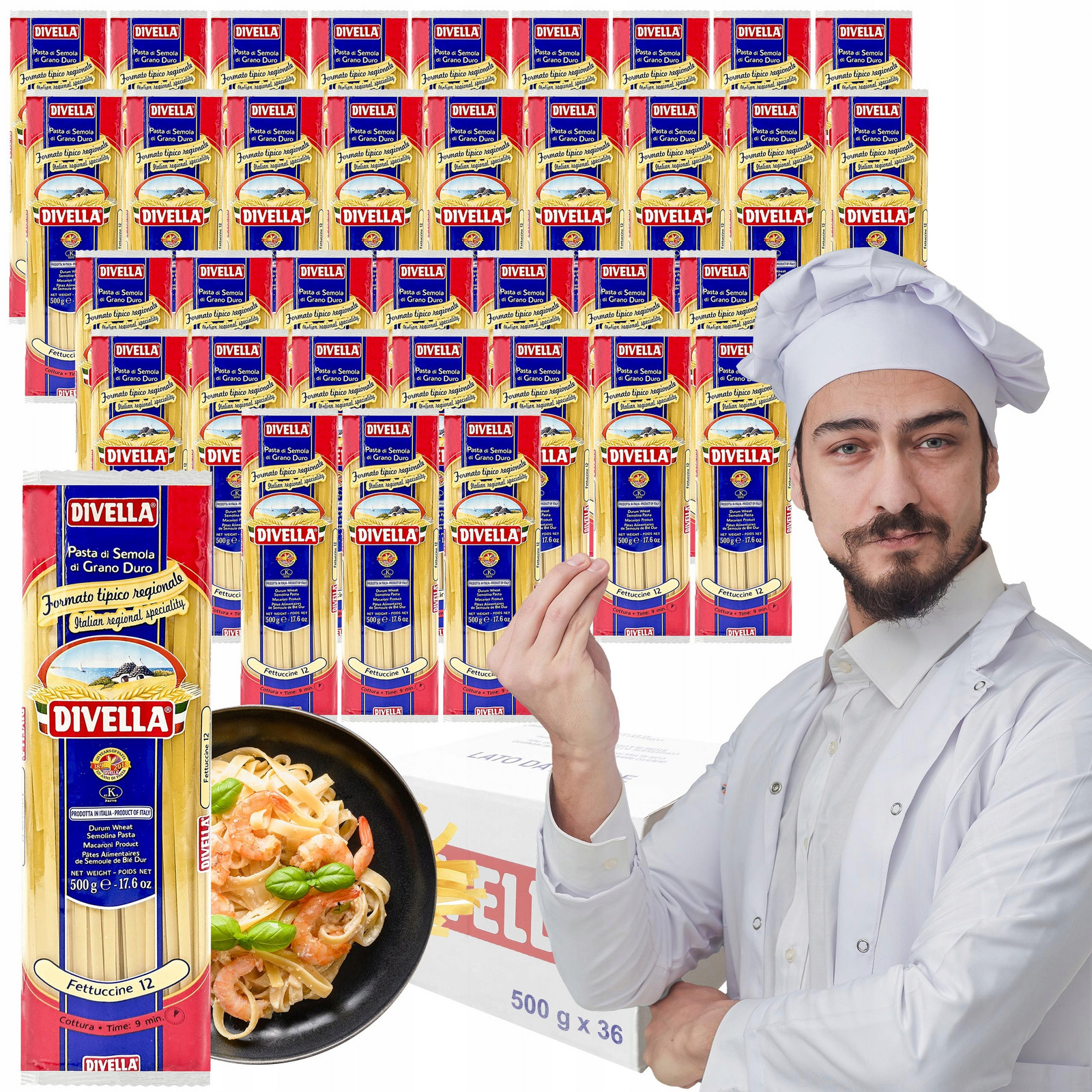 Těstoviny Fettuccine Divella 500g x 36 Karton