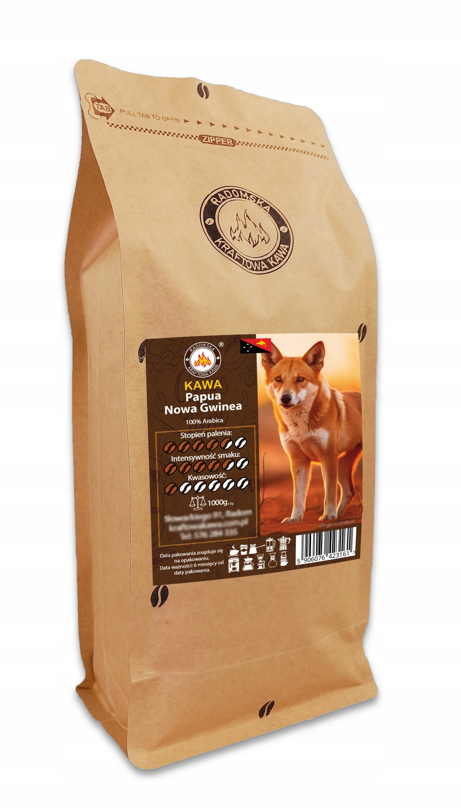 Káva Papua Nová Guinea Korofeigu 1000g Arabica 100%