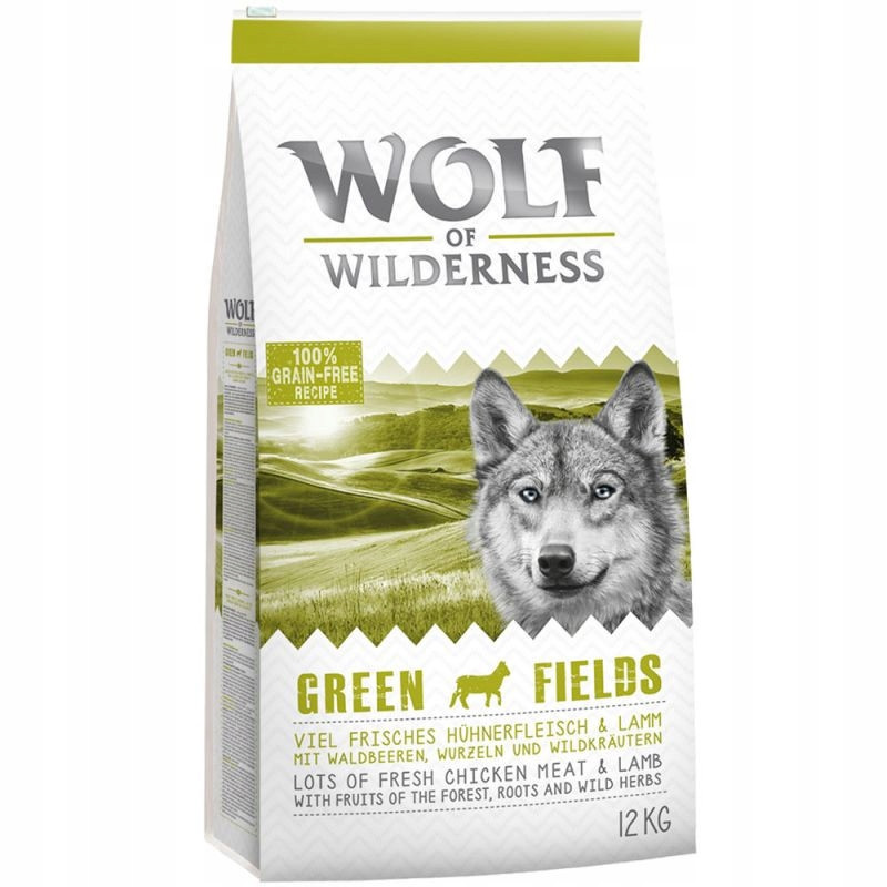 Wolf of Wilderness: 12 kg granule + 6 x 400 g konzervy zdarma - Junior Wild Hills - kachní a telecí