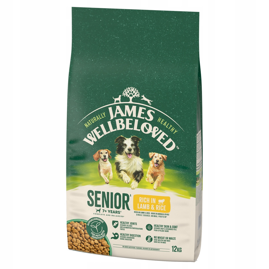 James Wellbeloved Senior Dog Hypoallergenic jehněčí & rýže - 12 kg