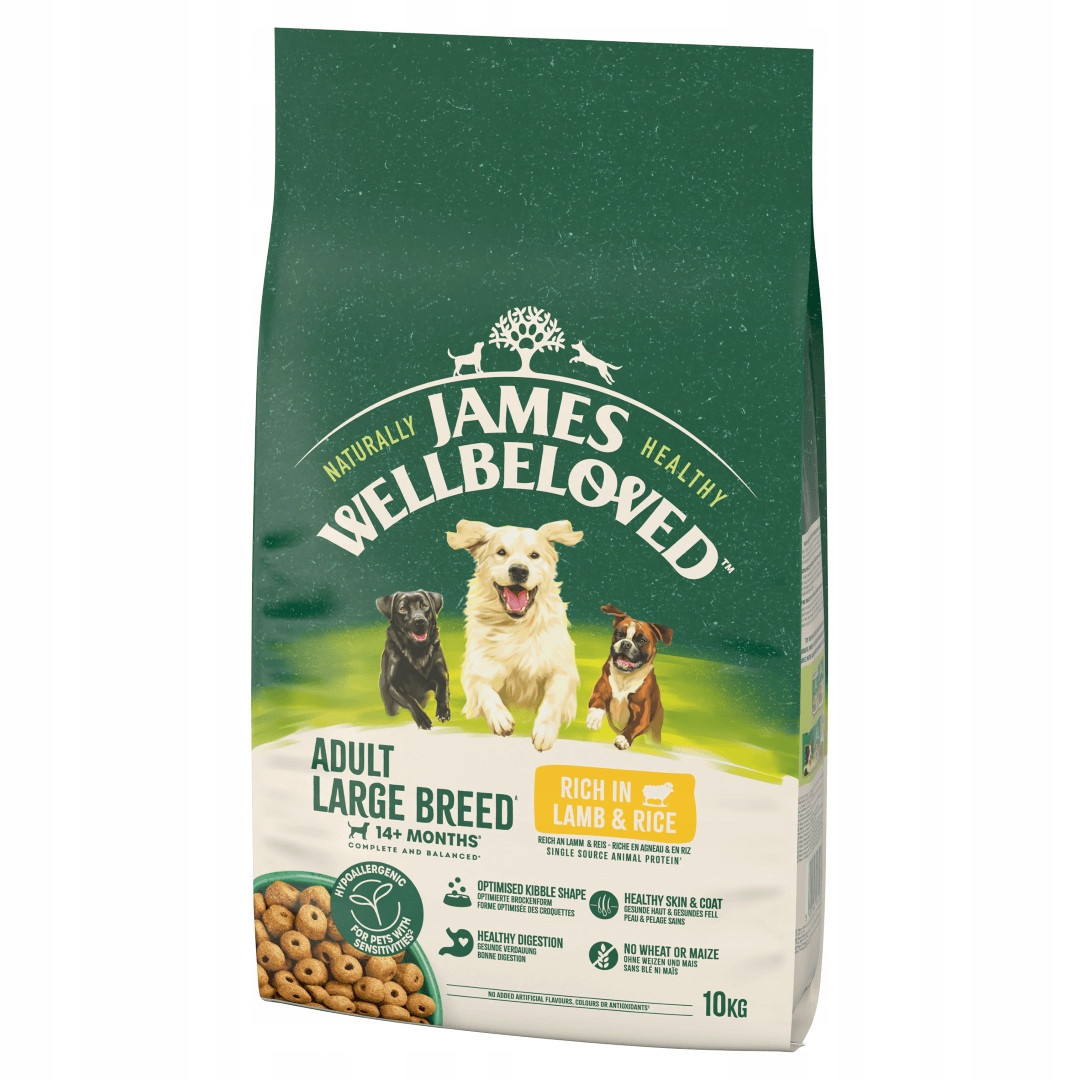 James Wellbeloved Adult Large Breed Dog Hypoallergenic jehněčí & rýže - 10 kg