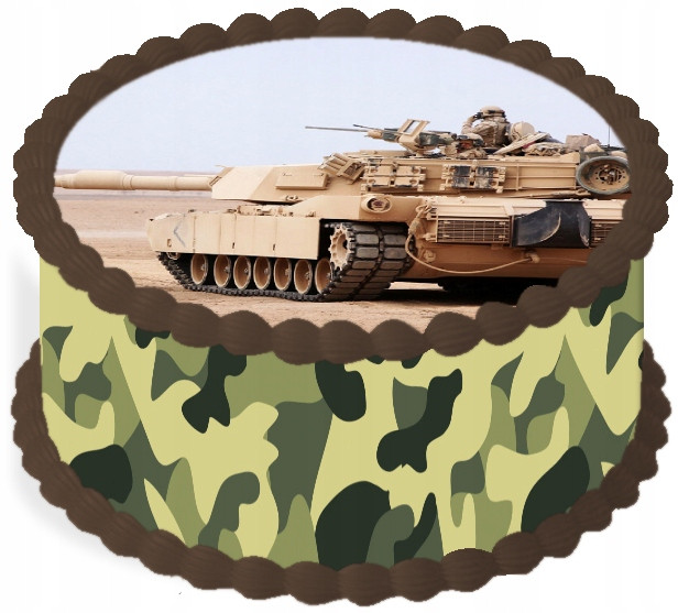 oplatek na dort 14cm Armáda Tank Maskáčový Narozeniny