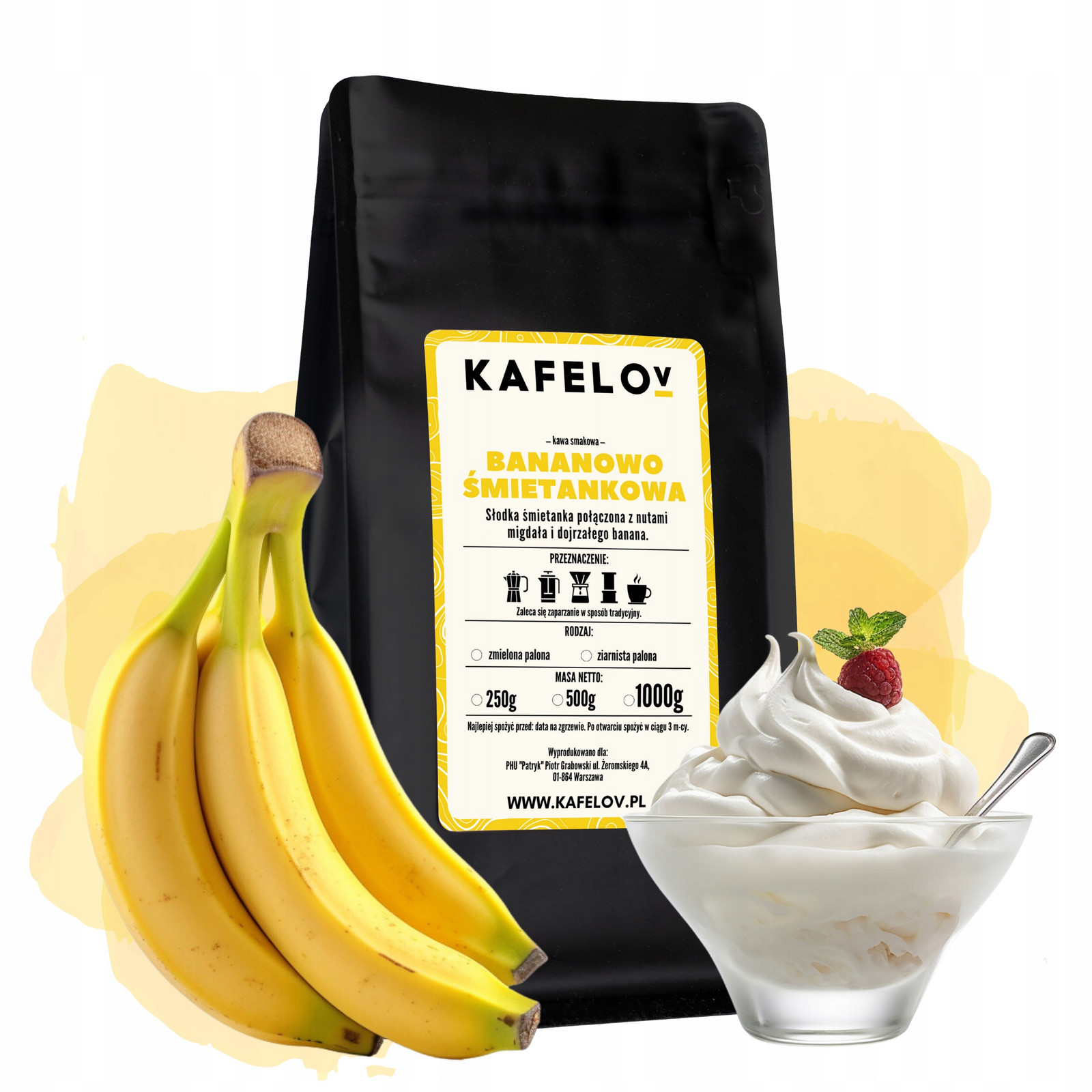 Káva Kafelov Bananovo-smetanová 1000g zrnková