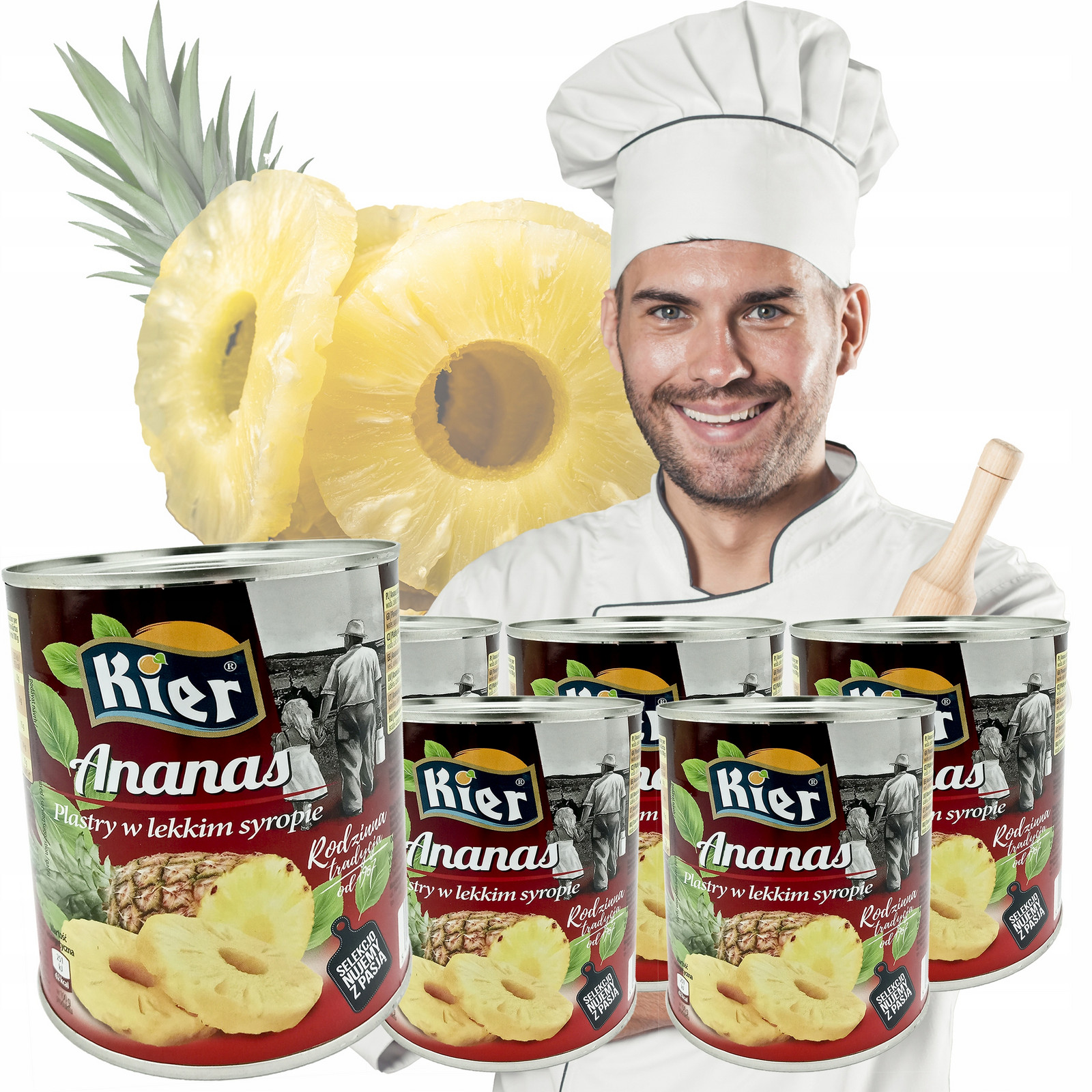 Ananas Plastry V Lékém Syropie 6X3050g Hřebíček