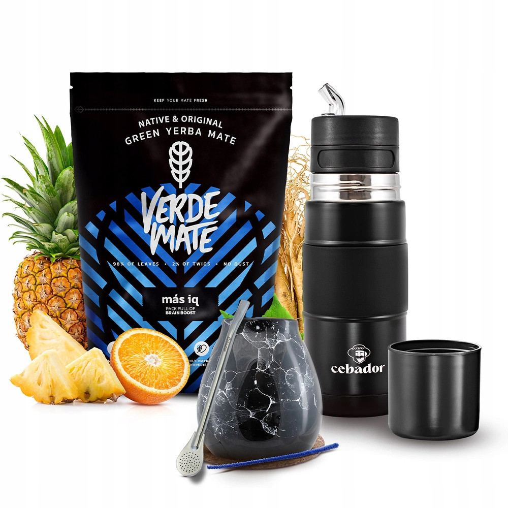 Set Yerba Mate Verde Mate Mas Iq Yerbomos X Cebador 500g 0,5kg