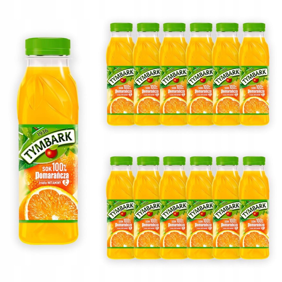 Tymbark Šťáva 100% pomeranč 300 ml x 12 kusů