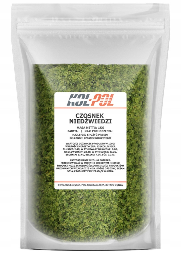 Česnek medvědí 1kg Sušené přírodní aroma Kol-Pol