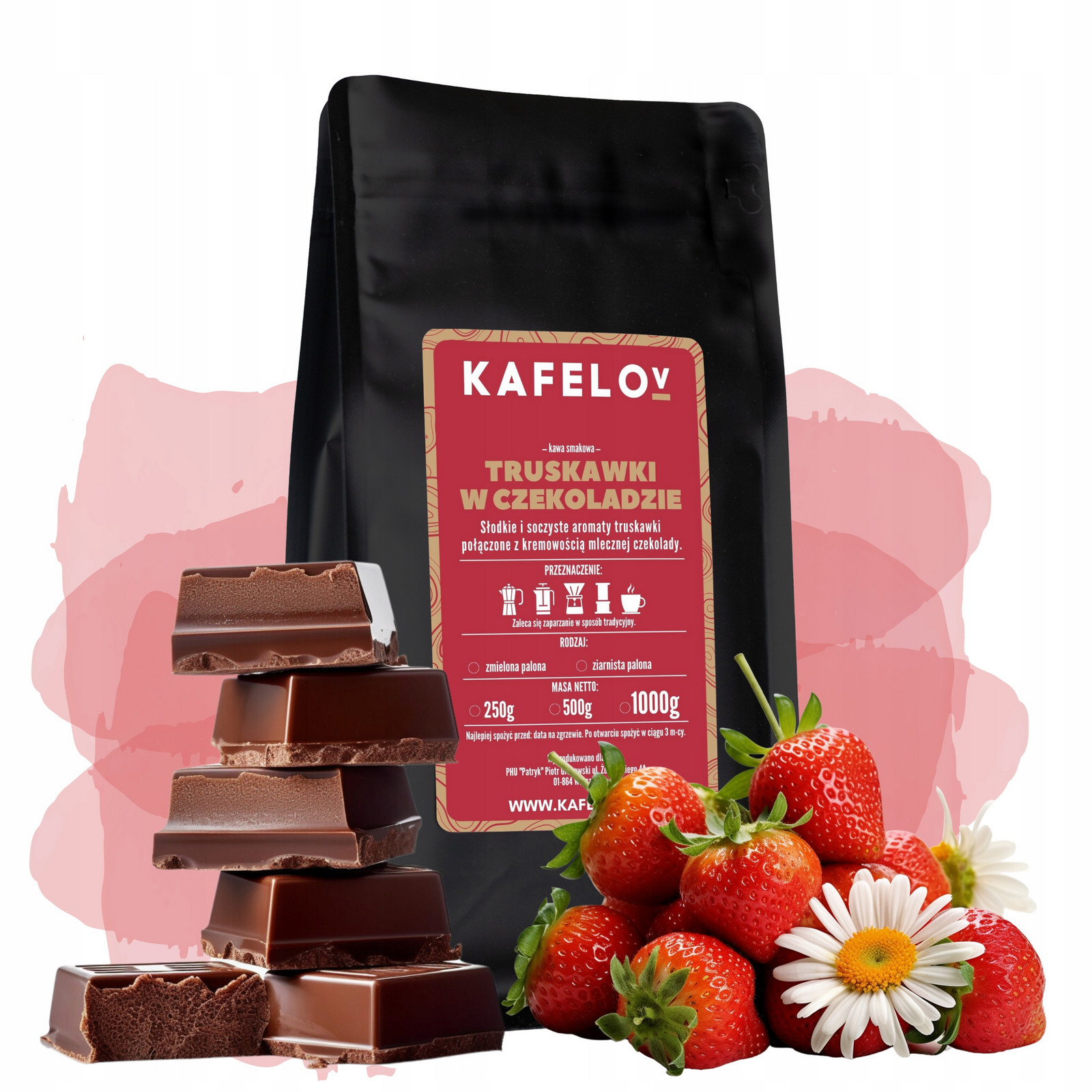 Káva Kafelov Jahody V Čokoládě 1000g mletá