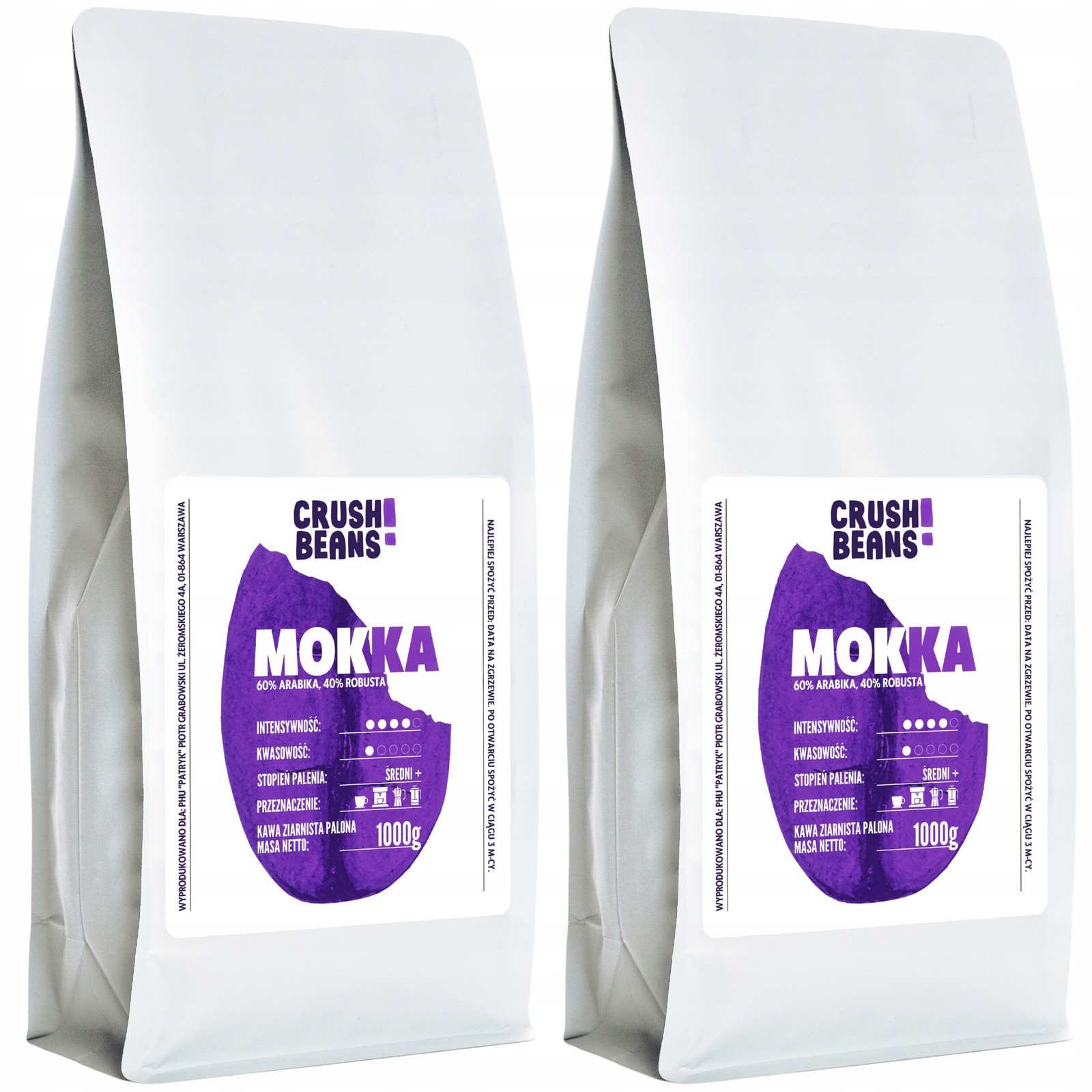 Zrnková káva 2kg Mokka Crush Beans Set