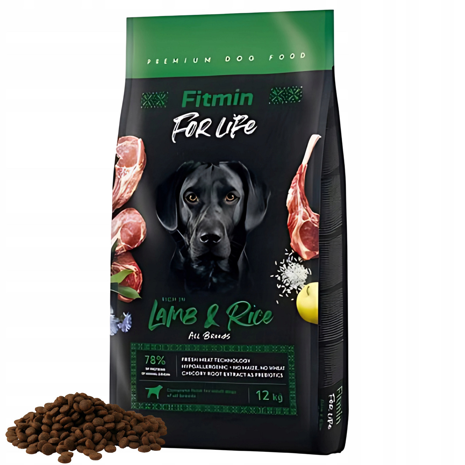 Suché krmivo pro psa 12 kg, Jehněčí s rýží, Hypoalergenní Fitmin Lamb