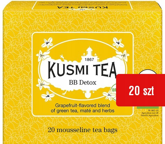 Bb Detox žlutý Kusmi Tea sáčky 20 ks čaj zelený s Rooibosem a Mate