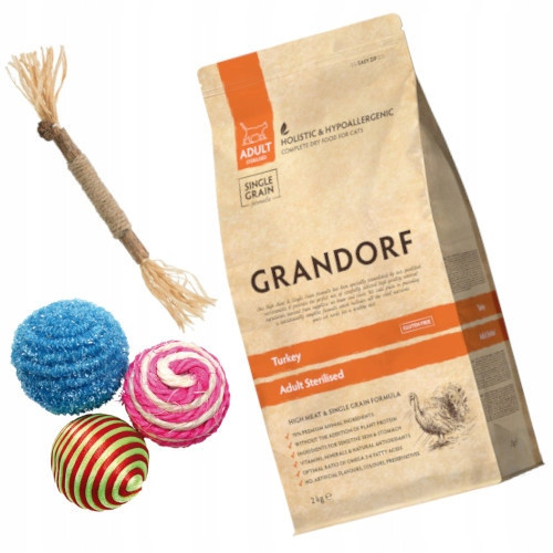 Grandorf Cat Krůtí dospělý sterilizovaný 2kg Dárek