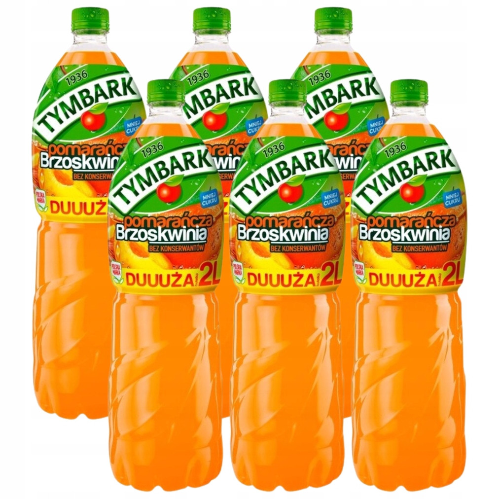 Tymbark Nápoj pomeranč broskev 2 l x 6 kusů