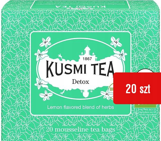Detox Kusmi Tea sáčky 20 ks Zelený čaj Čistící Mate Citron