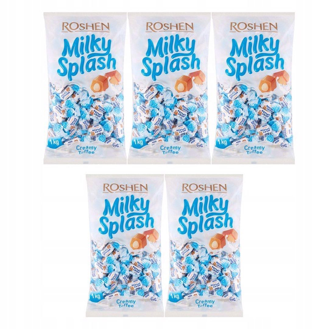 Roshen Milky Splash Toffi s mléčnou náplní 1 kg x 5 kusů