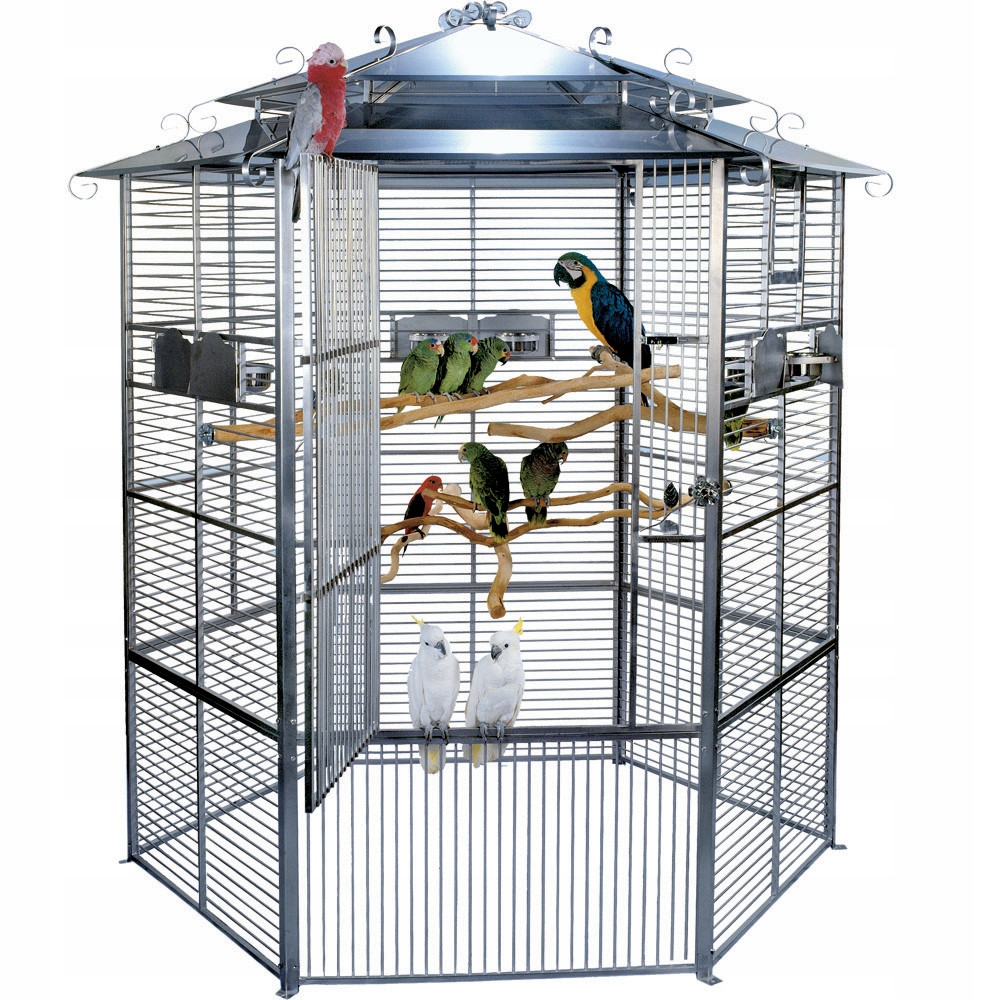 605SS Nerezová klec pro papoušky, vnitřní a venkovní použití 180x150x226 cm