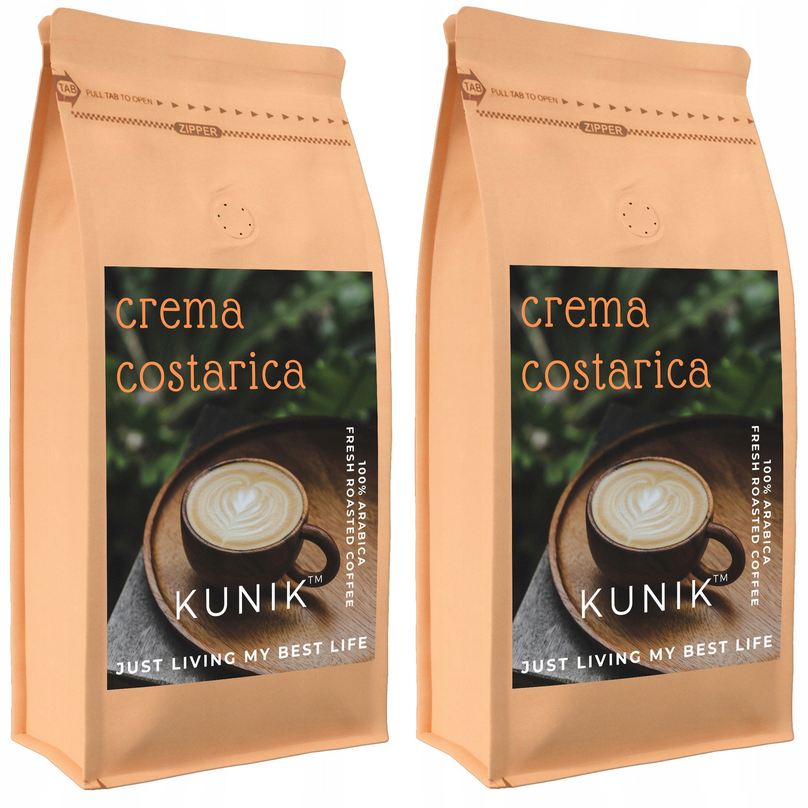 Káva zrnková 2kg Čerstvě Pražená Arabica Crema Costarica Kostarika (2x1kg)