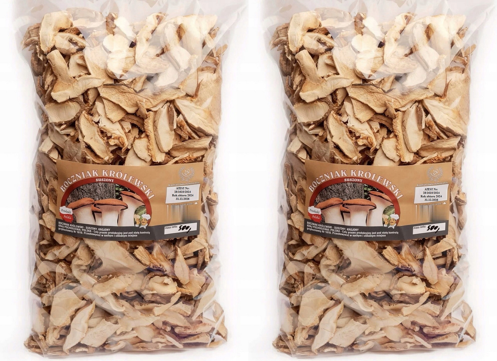 Hlíva Královská Krájená 3kg Polský Atest 2024 Nová Sklizeň sušené houby
