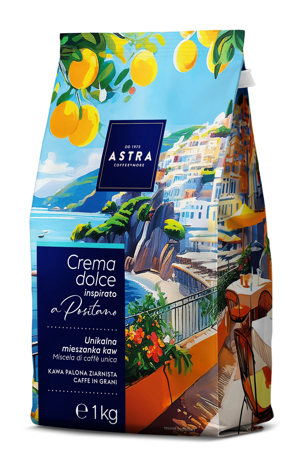 Astra Káva zrnková káva Crema dolce inspirato a Positano 1000 g