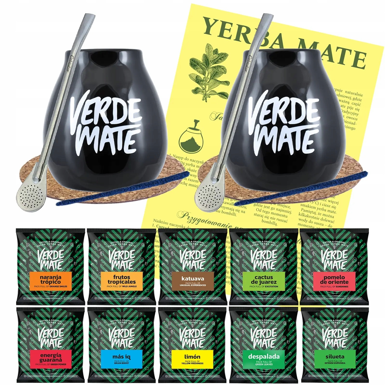 Yerba Mate Startovací sada pro dvě tykve a bombilla 10x50g 500g