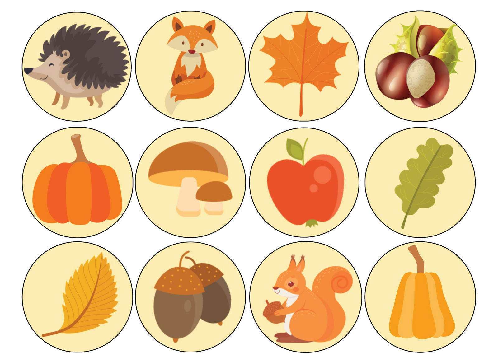 Poplatek Muffiny Podzim Liška Ježek Dýně Autumn Listy