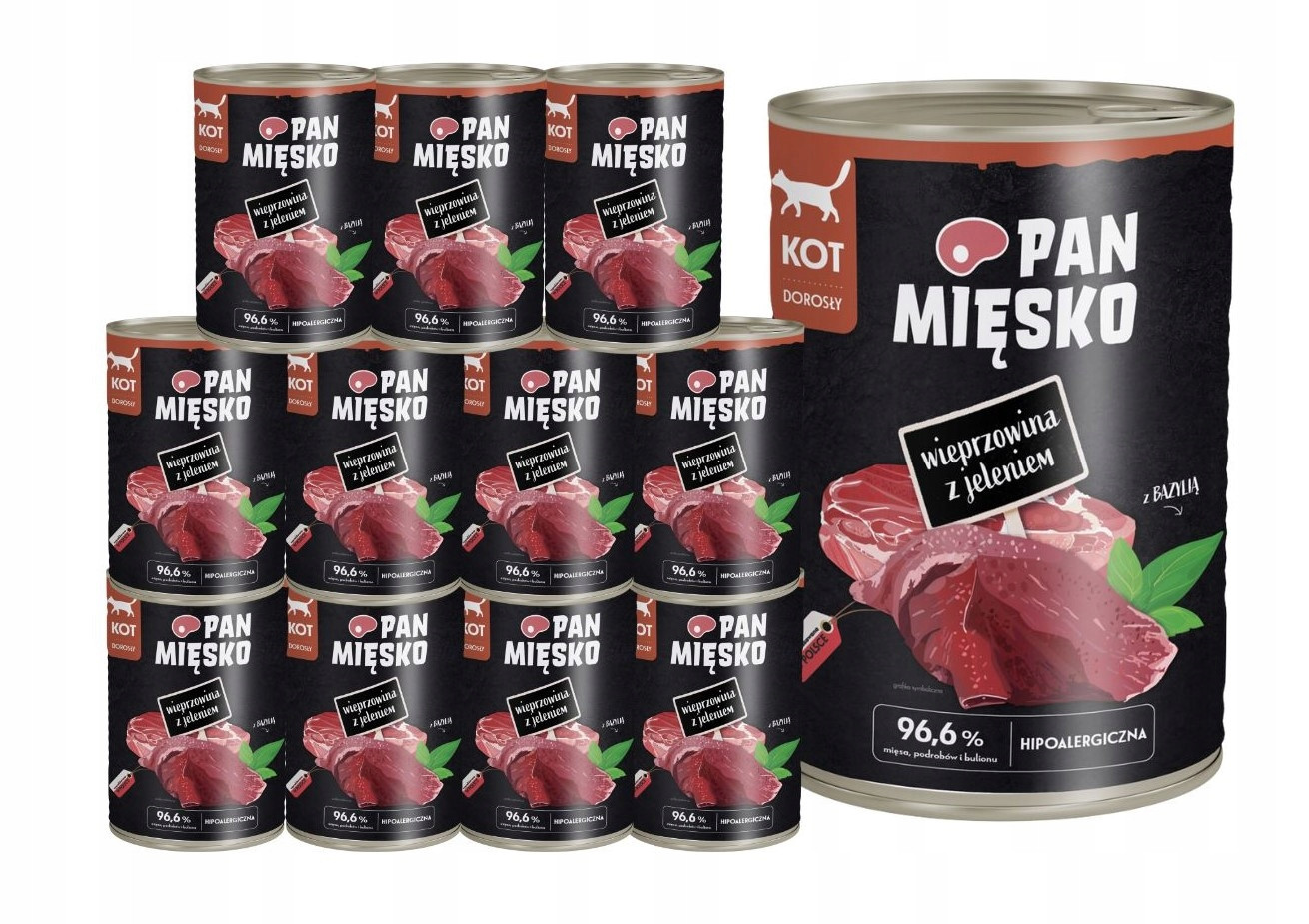 Pan Mięsko Krmivo mokré pro kočky Vepřové s jelenem 12x400g