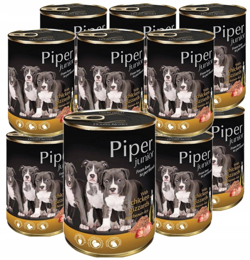 Vlhké krmivo pro psy Dolina Noteci Piper Junior Žaludek drob. červená řepa 12x400g