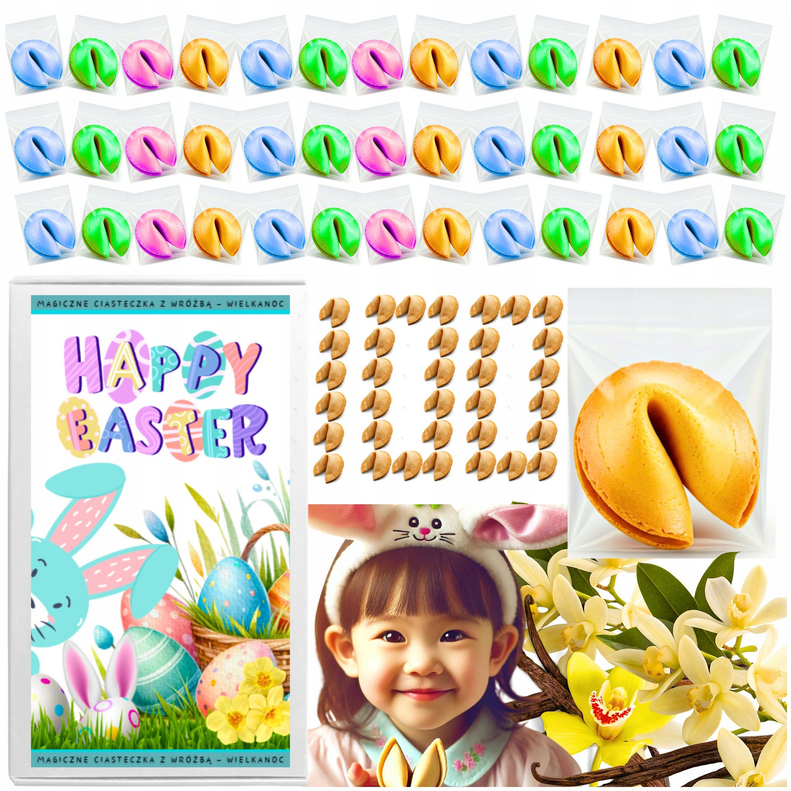 Velikonoční sušenky s věštbou Velikonoce Kouzelný Dárek Barevný MIX 60