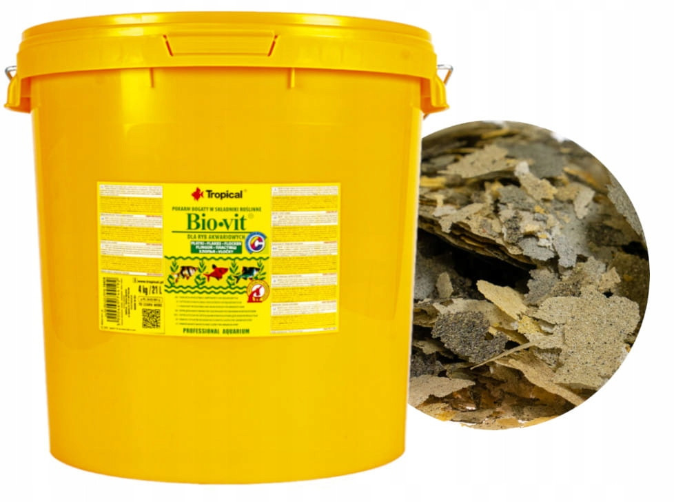 Tropical Bio-Vit kyblík 21l/4kg krmivo vločky pro akvarijní ryby