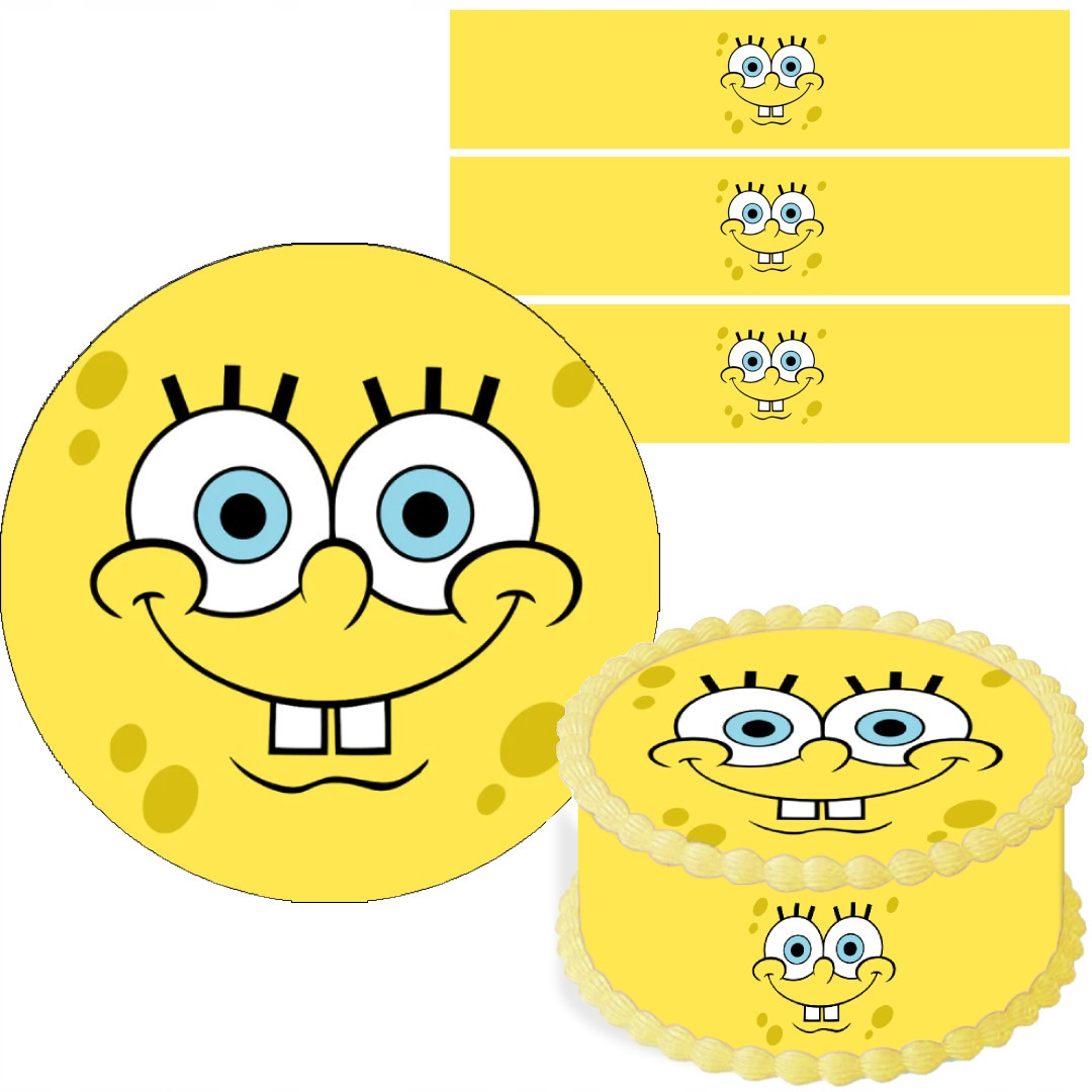 sada oplatek na dort 20cm Obvody Spongebob