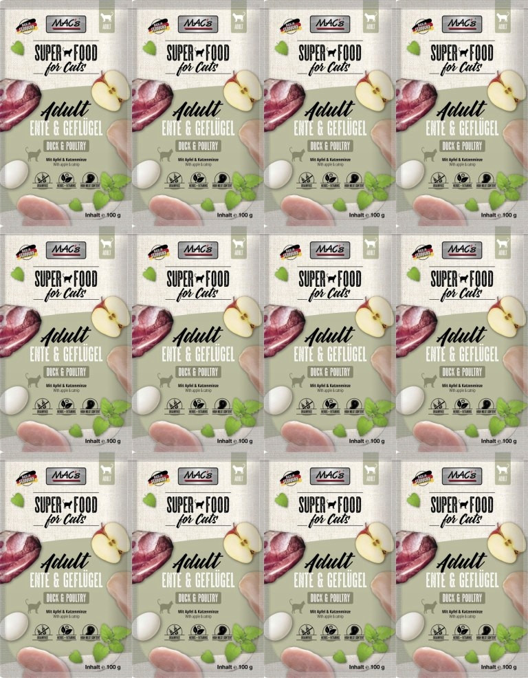MAC's Cat kapsička Kachna, Drůbež 12 sáčků 100 g