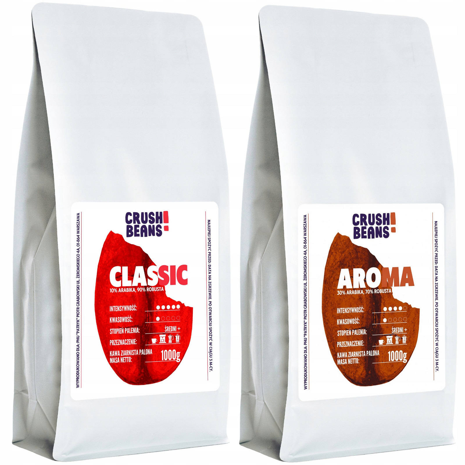 Kávová zrna 2kg Classic+aroma Crush Beans MIX