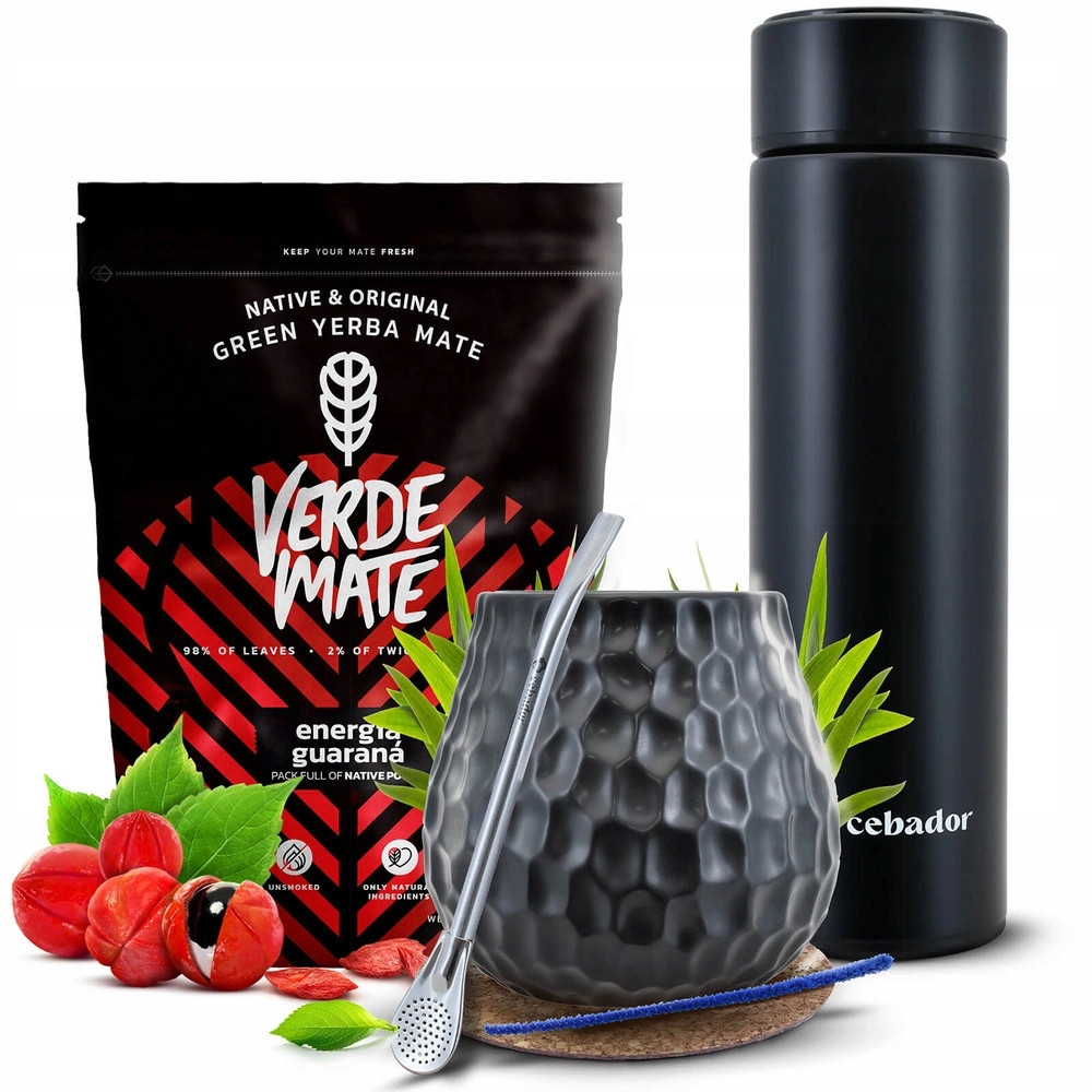 Sada Yerba Verde Mate Energie 400g 0,4kg Led termoska 480ml