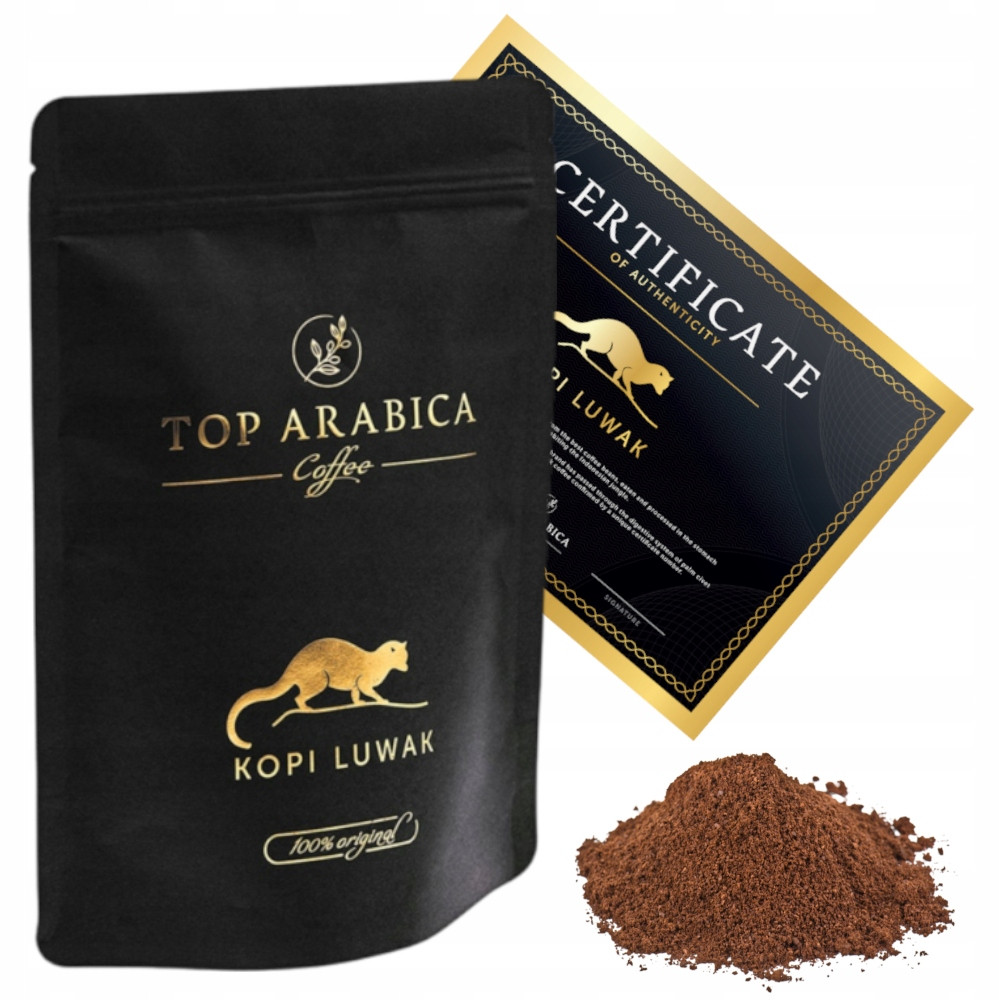 Káva Kopi Luwak Sumatra mletá 50g certifikát pravosti