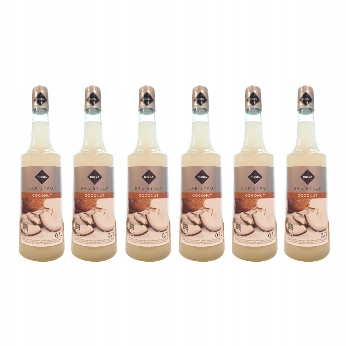 6x barmanský sirup Rioba na nápoje Kokos 0,7 l