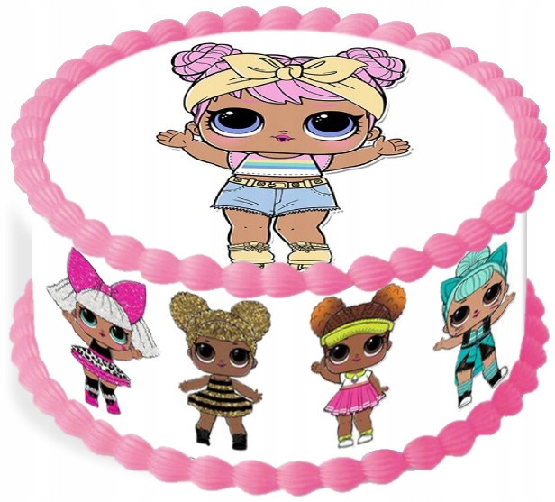 Dekorativní oplatek na dort Dort Panenky Pohádková párty Narozeniny 14 cm