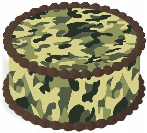 oplatek na dort 14cm Armáda Maskáčový Válka Narozeniny