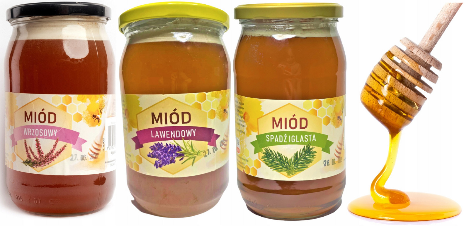 Vřesový Levandulový Med Spadnout Jehličnatá Sada Nektar Pl 1,1 kg Bonus