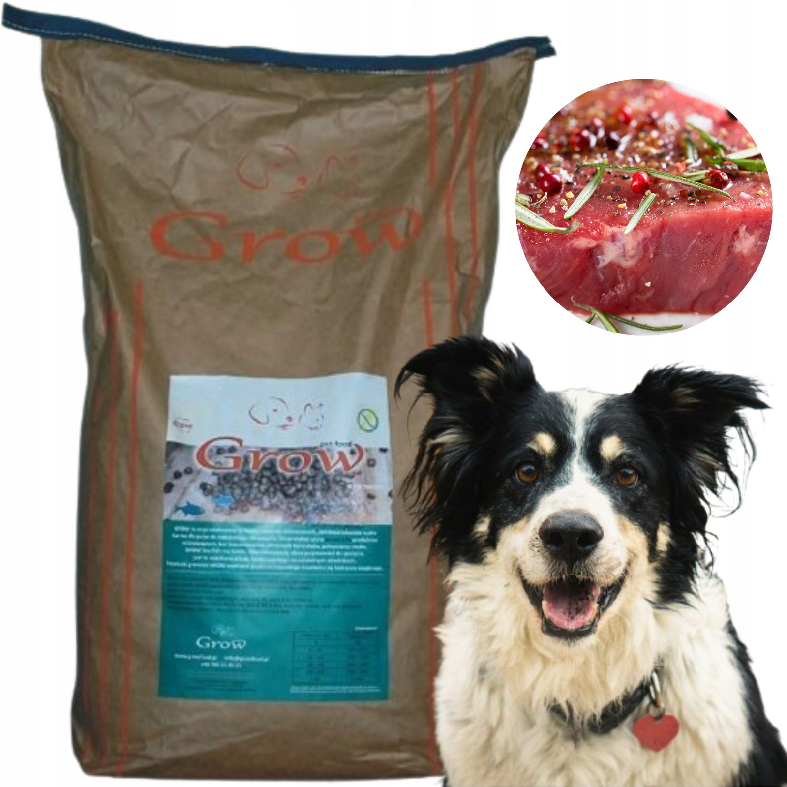 Grow Kachna S Rybou Junior L Hubertus Suché Krmivo pro štěňata 7 kg