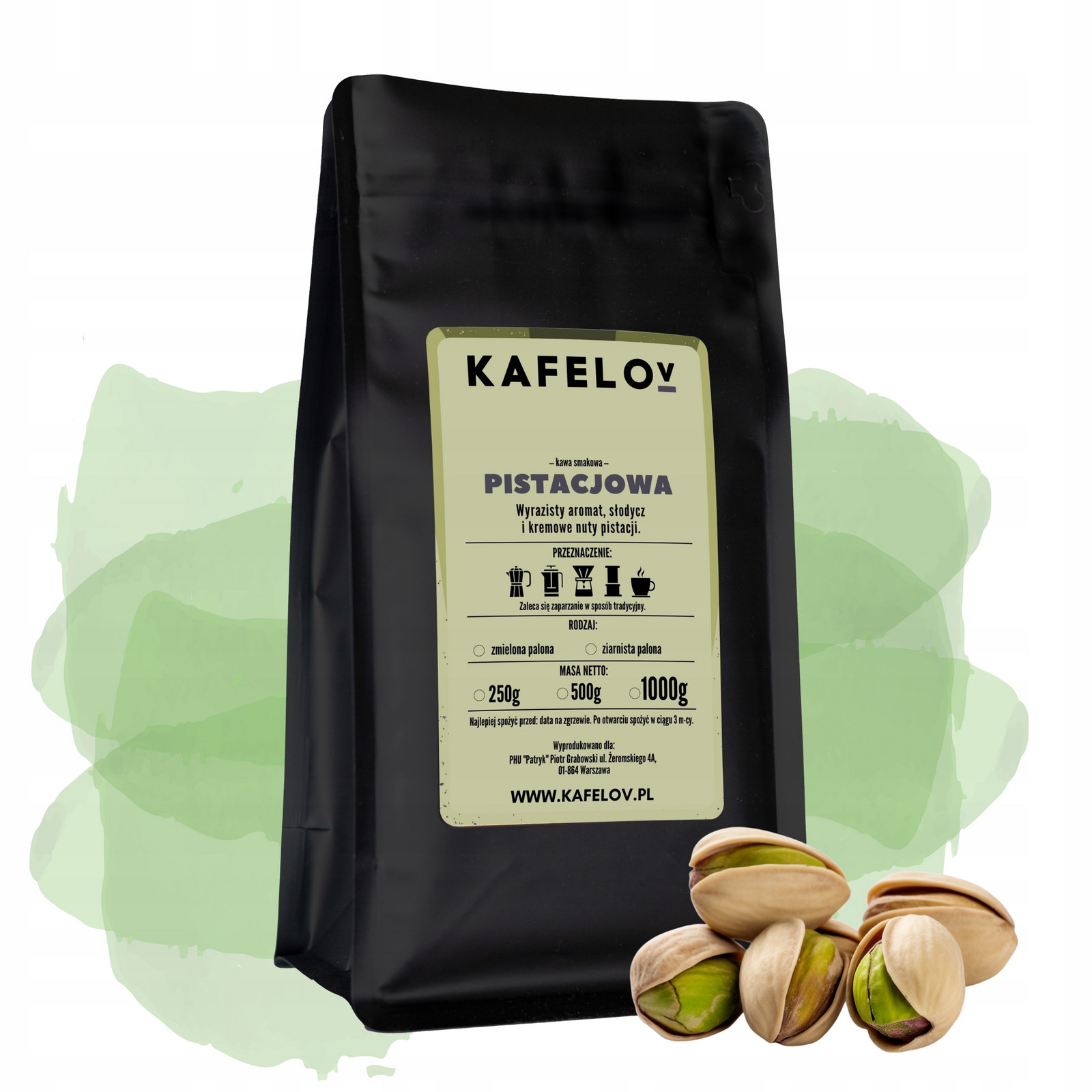 Káva ochucená Pistáciová zrnková 1 kg arabika čerstvě pražená