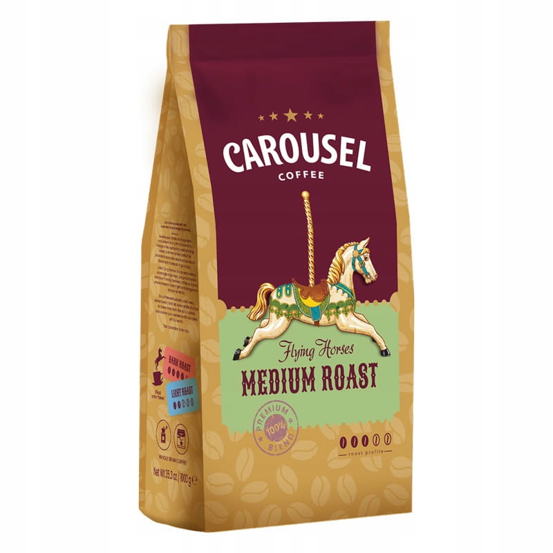 Káva Carouselfl.medium ROAST.1KG Zrno 1000 g