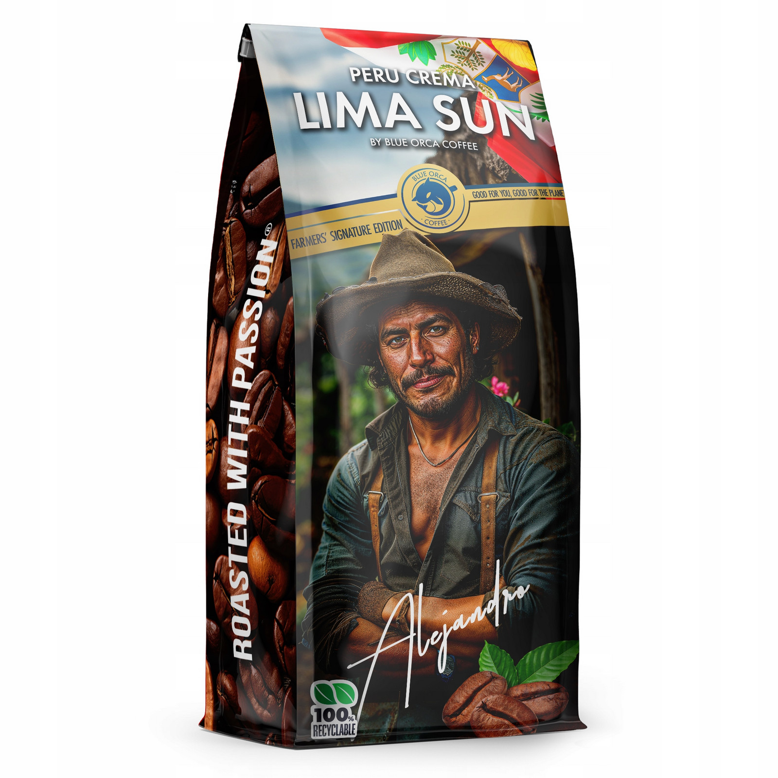 Peru Lima Sun Crema Káva 1kg Farmers Limited Edition Blue Orca