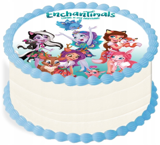 oplatek na dort 14 cm Enchantimals Party Narozeniny