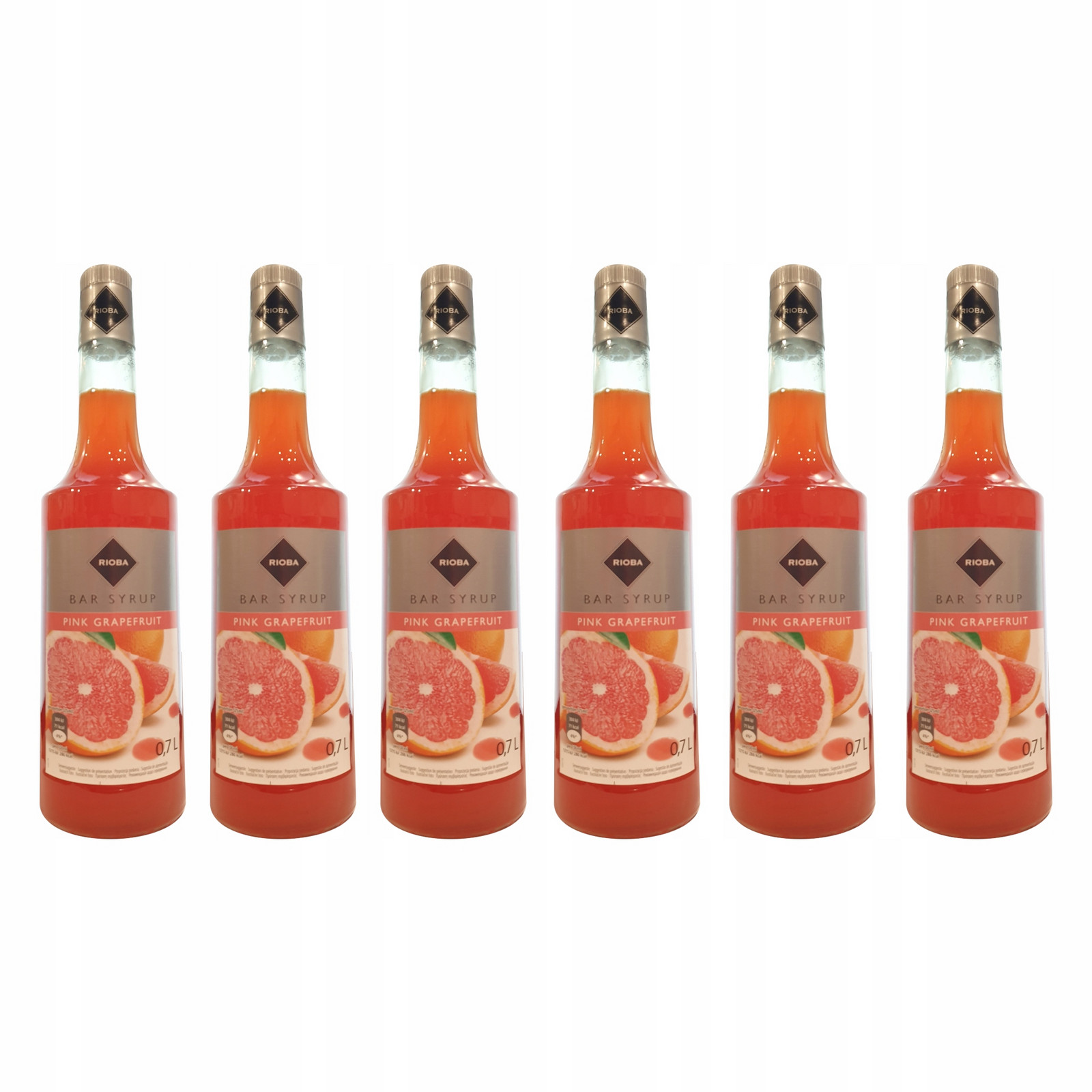 6x barmanský sirup Rioba na nápoje Grejfrut 700 ml