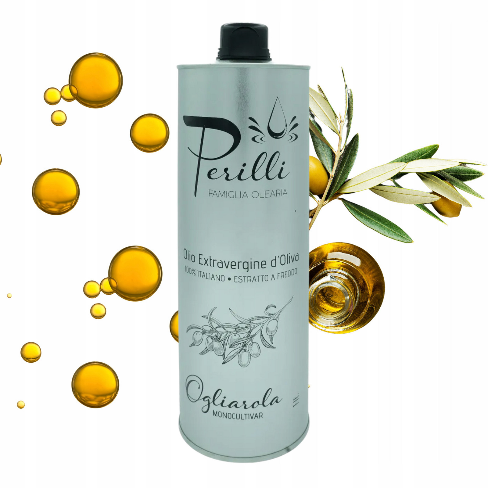 Extra panenský olivový olej Perilli Ogliarola 1l Italský čerstvý