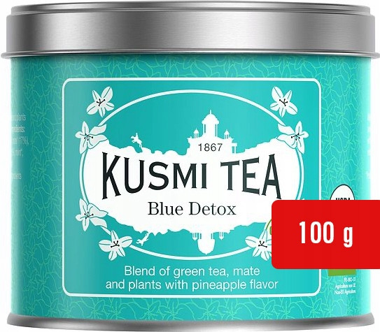 Zelený Čaj Kusmi Blue Detox Mate Rooibos Ananas Kopřiva Máta |Konzerva