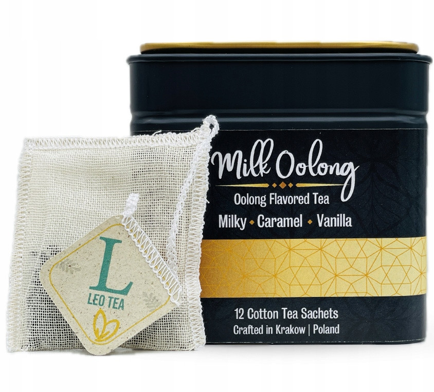 Milk Oolong Čaj v bavlněných sáčcích Mušelínové sáčky v plechovce
