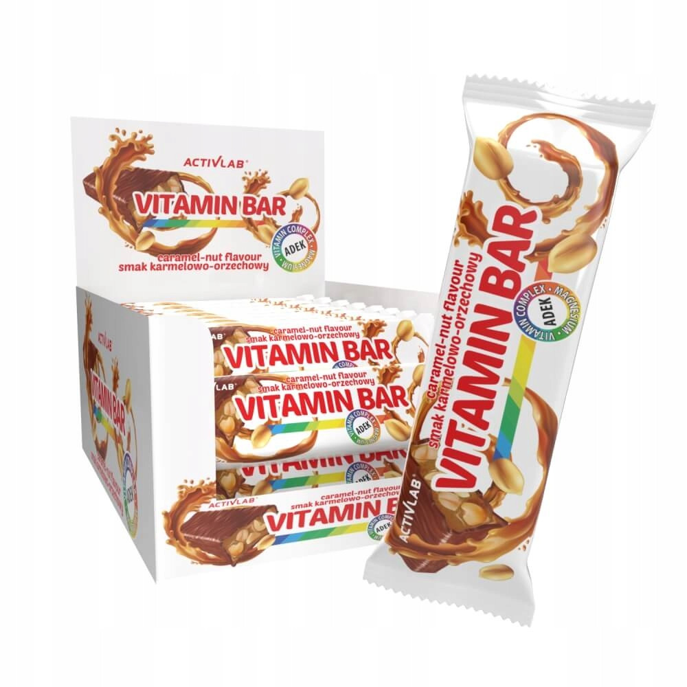Vitamin Bar 24 x 40g ořechovo-karamelová tyčinka s vitamíny a hořčíkem