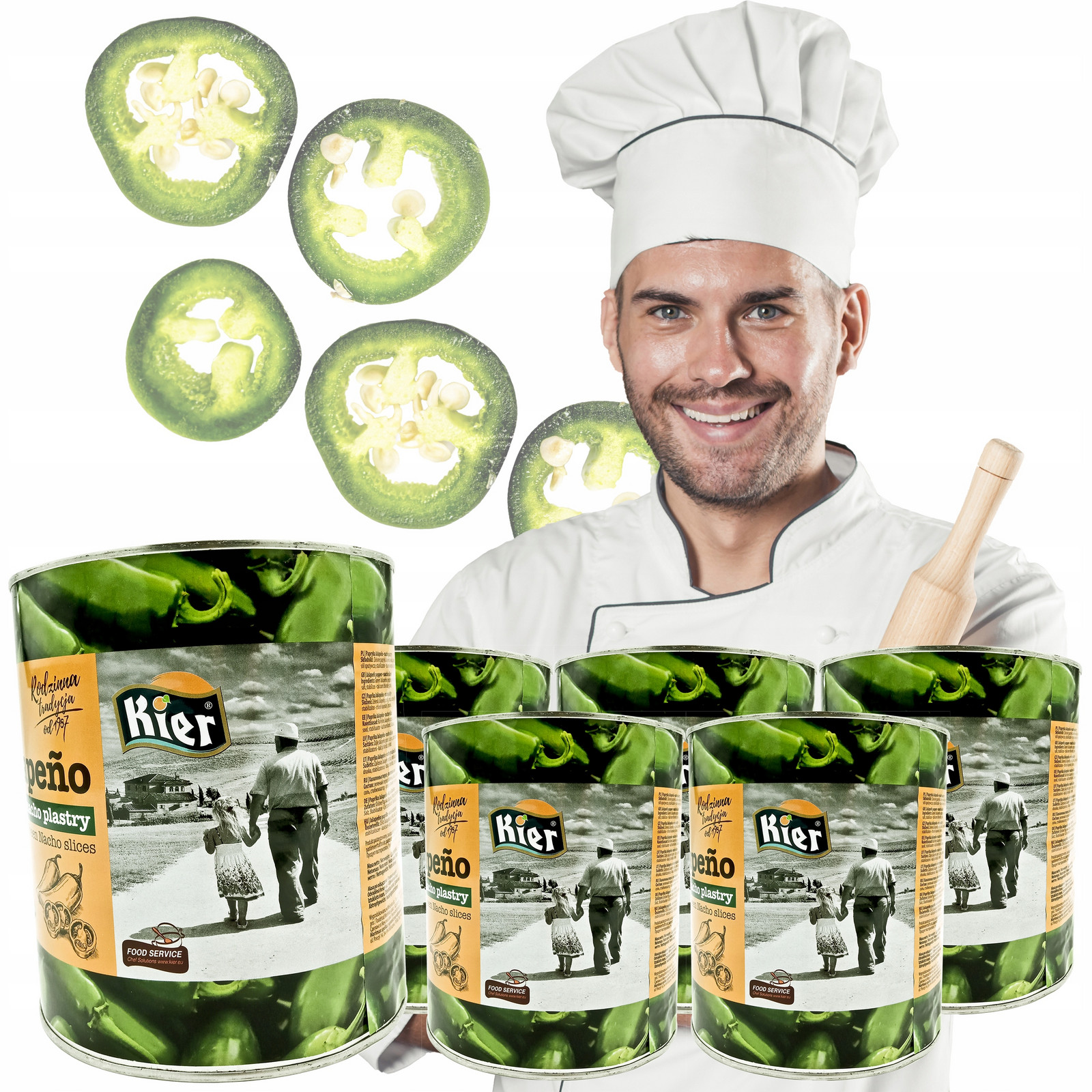 Paprika Jalapeno Zelené Plátky 2,75KGX6 Svářečka